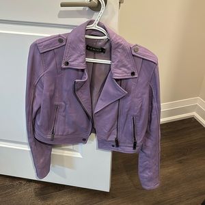 Danier Leather Cropped Jacket - Lavender - XS
